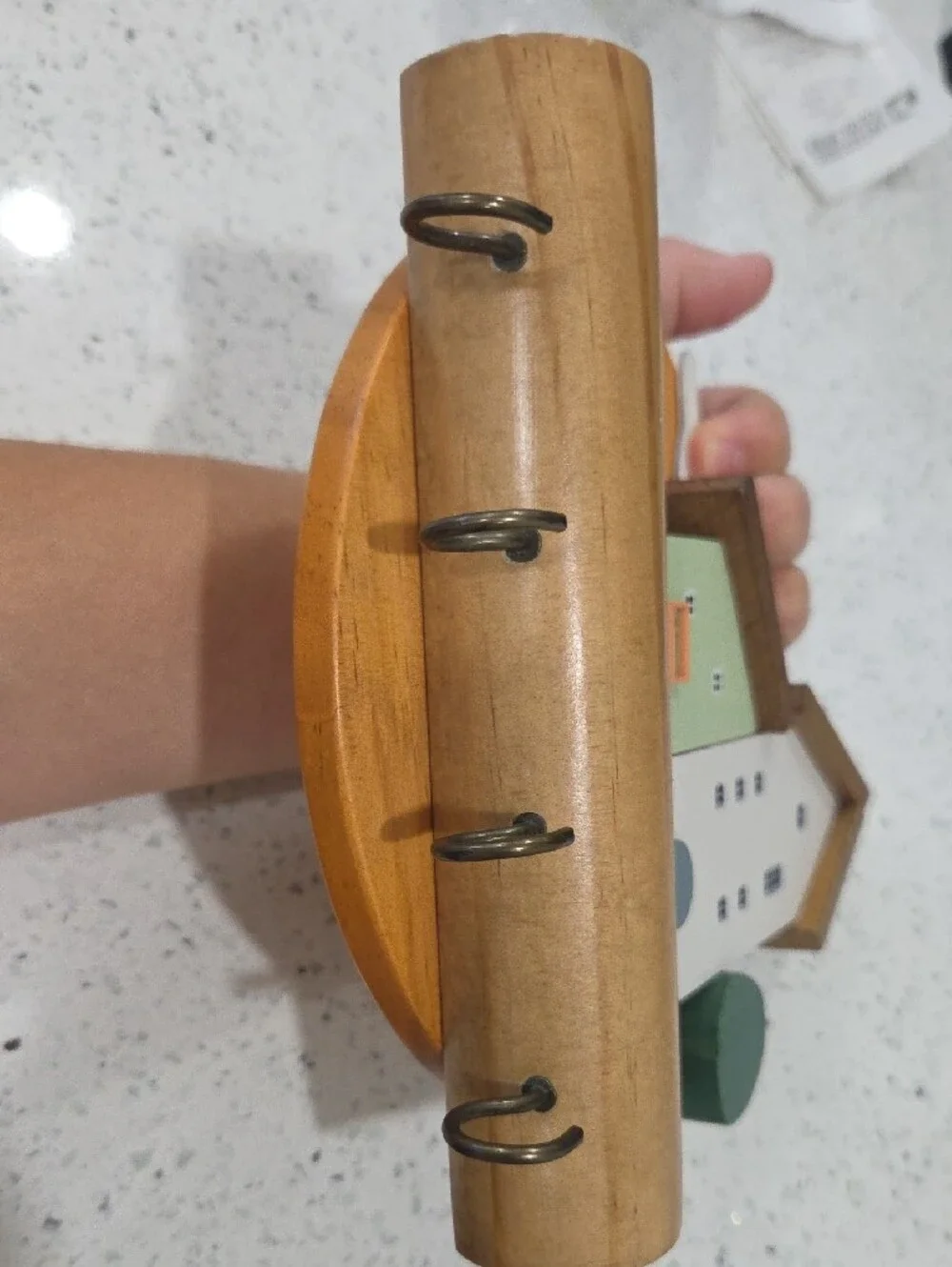 Decorative Wooden House Key Rack - Green, White, Orange